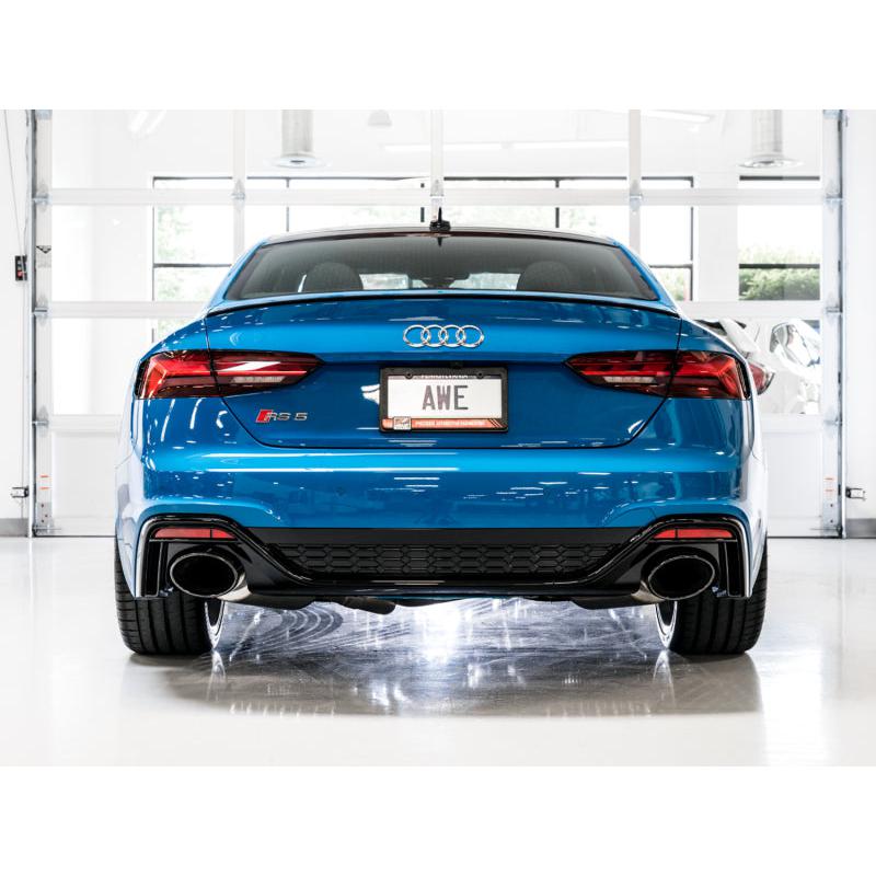 AWE Tuning Audi B9.5 RS 5 Coupe Non-Resonated Touring Edition Exhaust - RS-Style Diamond Black Tips-SR1 Performance