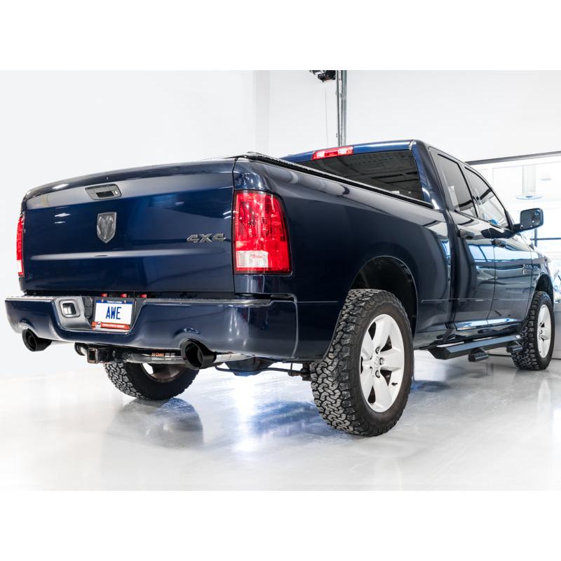 AWE Tuning 09-18 RAM 1500 5.7L (w/Cutouts) 0FG Dual Rear Exit Cat-Back Exhaust - Diamond Black Tips-SR1 Performance