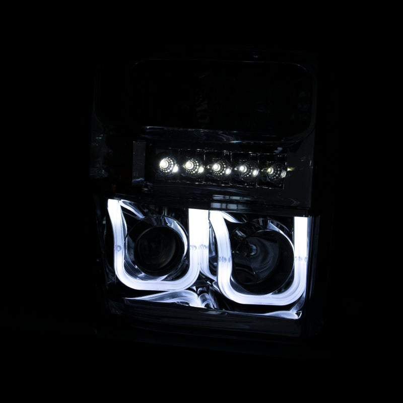 ANZO 2008-2010 Ford F-250 Projector Headlights w/ U-Bar Black-SR1 Performance