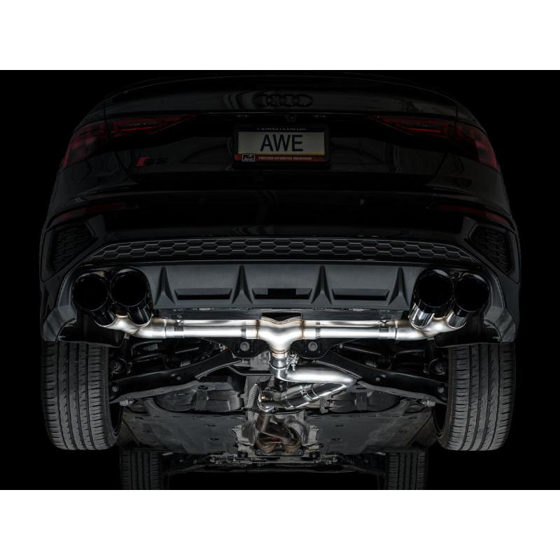 AWE 22-24 Audi 8Y S3 Track Edition Exhaust - Diamond Black Tips-SR1 Performance