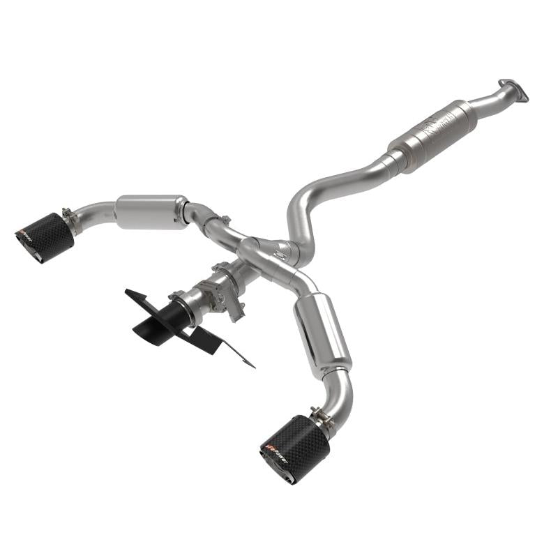 aFe 23-24 Toyota GR Corolla L3 1.6L (t) Gemini XV 3in to 2-1/2in CatBack Exhaust w/Carbon Fiber Tips-SR1 Performance
