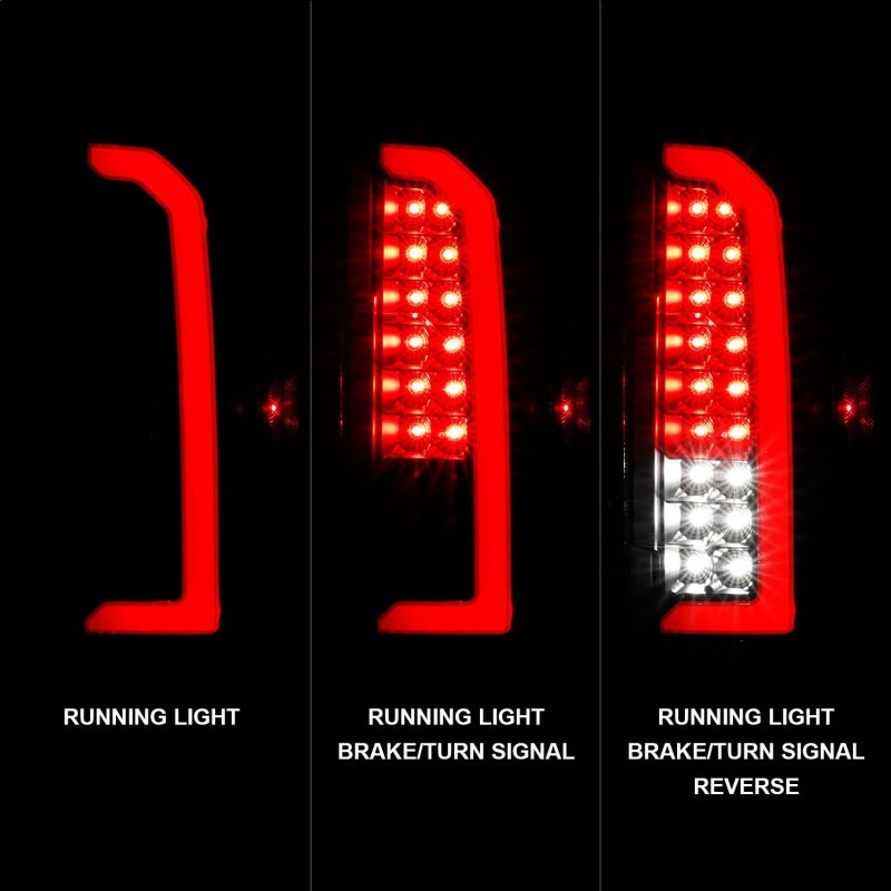 ANZO 15-21 Chevrolet Colorado Full LED Tail Lights w/ Red Lightbar Black Housing Clear Lens-SR1 Performance