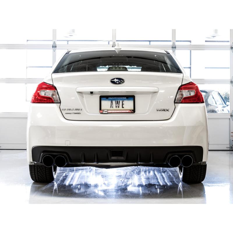 AWE Tuning Subaru WRX/STI VA/GV Sedan Track Edition Exhaust - Diamond Black Tips (102mm)-SR1 Performance