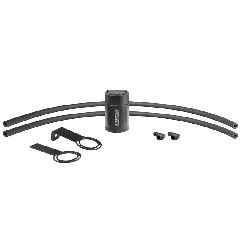 Corsa 1/2in Universal 3 oz Aluminum Oil Catch Can with Mounting Brackets-SR1 Performance