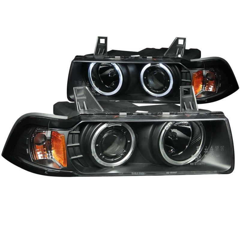 ANZO 1992-1998 BMW 3 Series E36 Projector Headlights w/ Halo Black (CCFL) G2-SR1 Performance