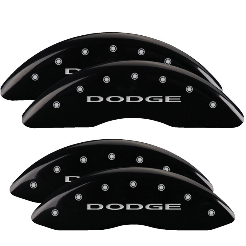 MGP 4 Caliper Covers Engraved Front & Rear With out stripes/Dodge Black finish silver-SR1 Performance