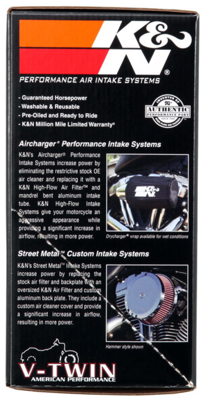 K&N 01-15 Harley-Davidson Touring 96 / 103 / 08-15 Bright Aircharger Performance Intake-SR1 Performance