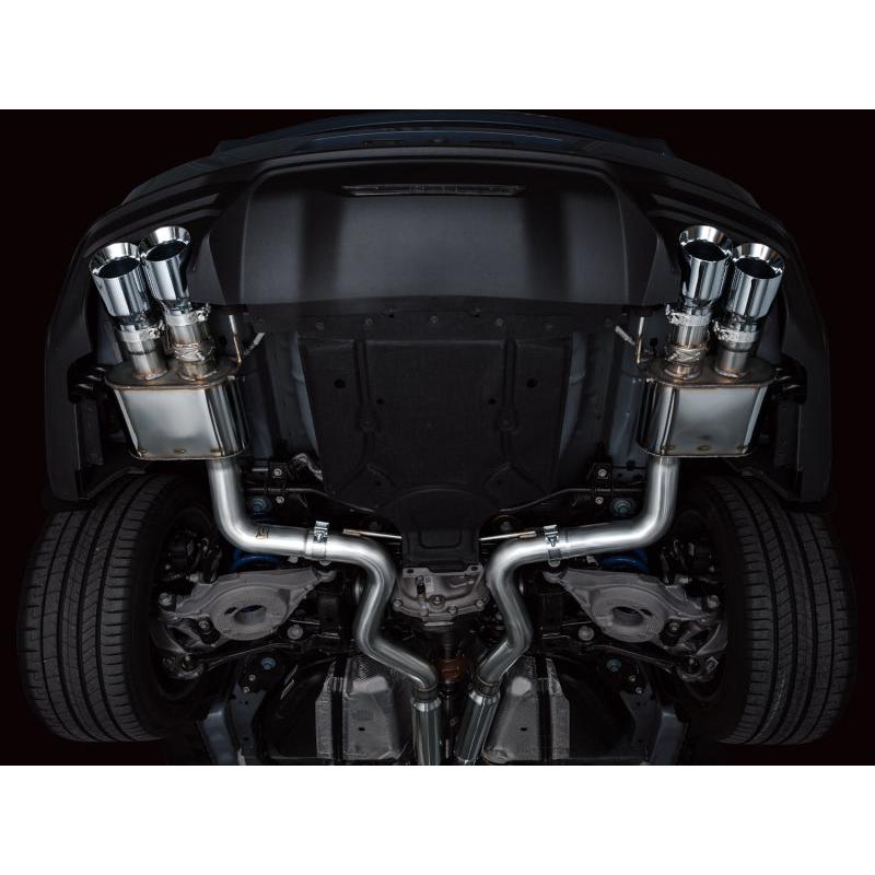 AWE 2024 Ford Mustang GT Fastback S650 RWD SwitchPath Catback Exhaust w/ Quad Chrome Silver Tips-SR1 Performance