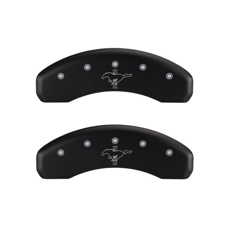 MGP 4 Caliper Covers Engraved Front 2015/Mustang Engraved Rear 2015/Bar & Pony Red finish silver-SR1 Performance