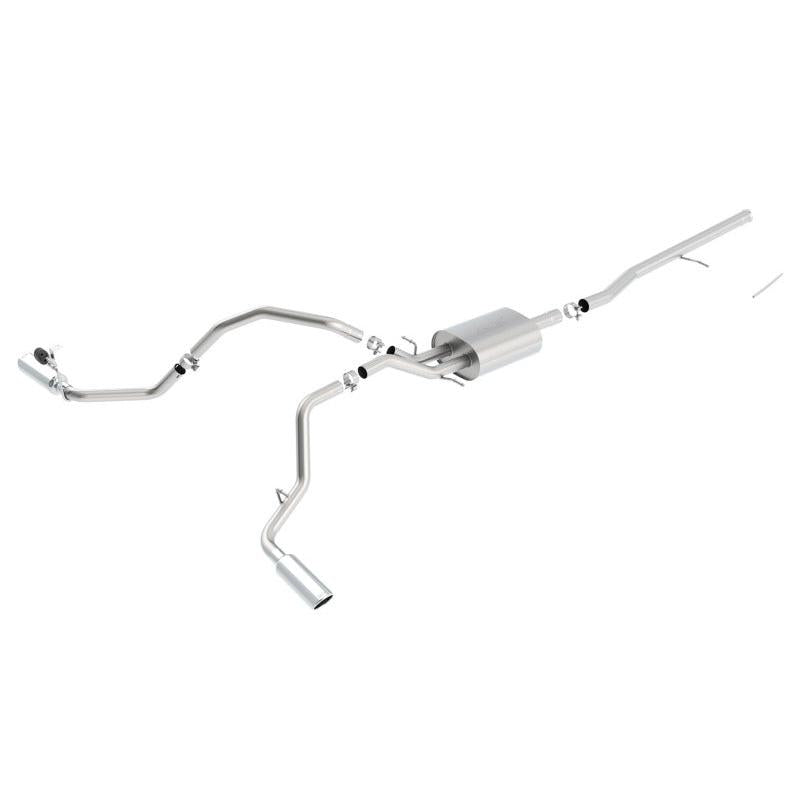 Borla 14 Silv/Sierra C/B Exh S-Type 1500 5.3L V8 AT/MT 2&4WD Ext Cab Split Side Exit-SR1 Performance