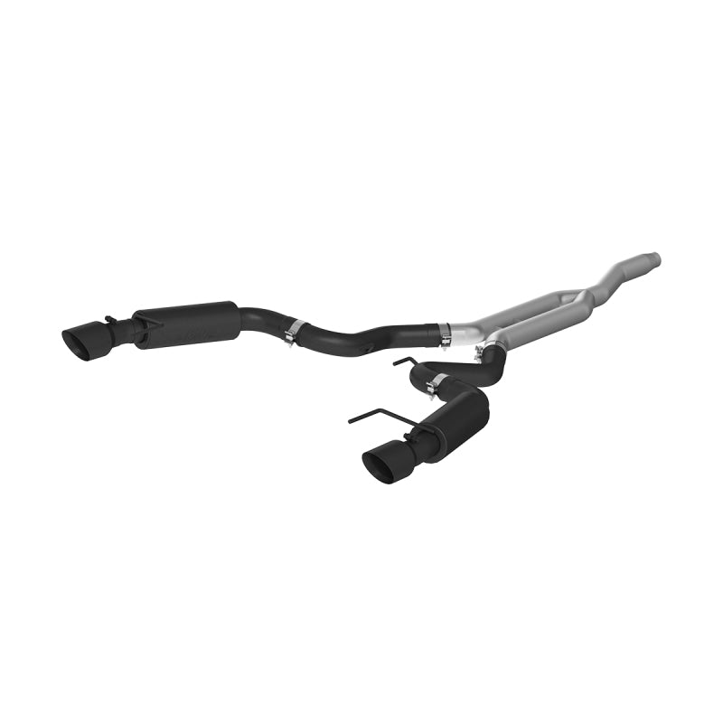 MBRP 15-19 Ford Mustang EcoBoost 2.3L Black 3in Cat Back Dual Split Rear Exit (Race Version)-SR1 Performance