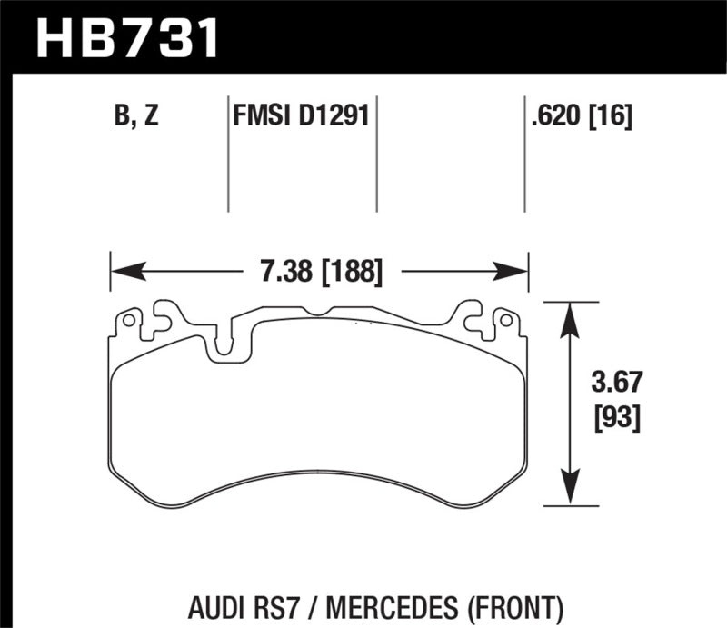 Hawk 13-16 Mercedes SL Class / 16-17 Audi RS7 Performance Ceramic Front Brake Pads-SR1 Performance
