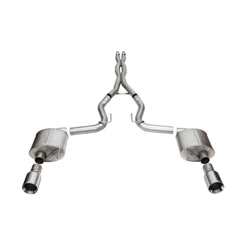 Corsa 2024 Ford MustangGT Sport Cat-Back Exhaust Sys. 3.0in Dual Rear Exit w/4.5in StraightCut Tips-SR1 Performance