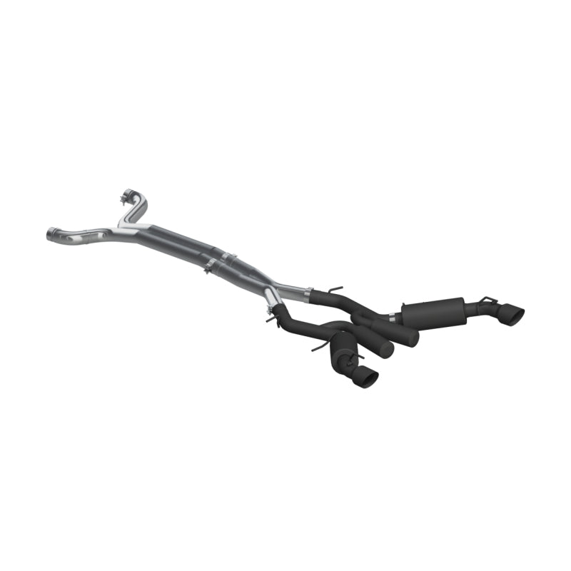 MBRP 16-19 Chevrolet Camaro SS 6 Speed 3in Dual Cat Back w/ 4.5in OD Tips - Black (Non NPP Models)-SR1 Performance