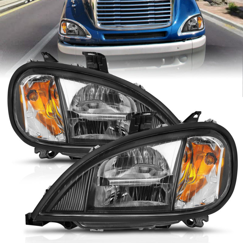 ANZO 1996-2013 Freightliner Columbia LED Crystal Headlights Black Housing w/ Clear Lens (Pair)-SR1 Performance