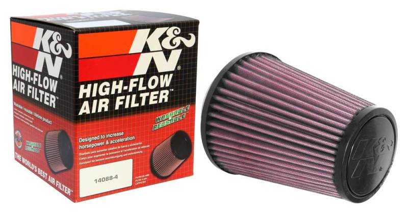 K&N Universal Tapered Filter 3.125in Flange ID x 5in Base OD x 3.5in Top OD x 6in Height-SR1 Performance