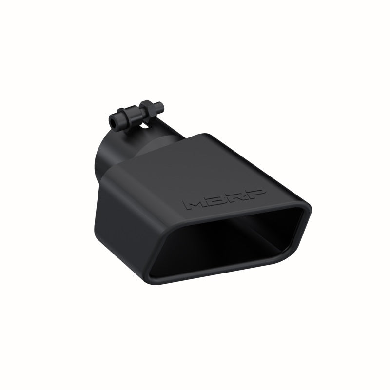 MBRP Universal Tip 4.75inx 3in Rectangle Angled Cut 3in O.D. inlet Driver Side 7.375in length Black-SR1 Performance