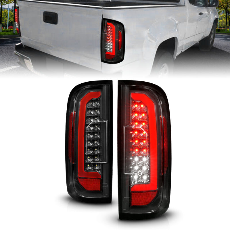 ANZO 15-21 GMC Canyon Full LED Taillights w/ Red Lightbar Black Housing/Clear Lens-SR1 Performance