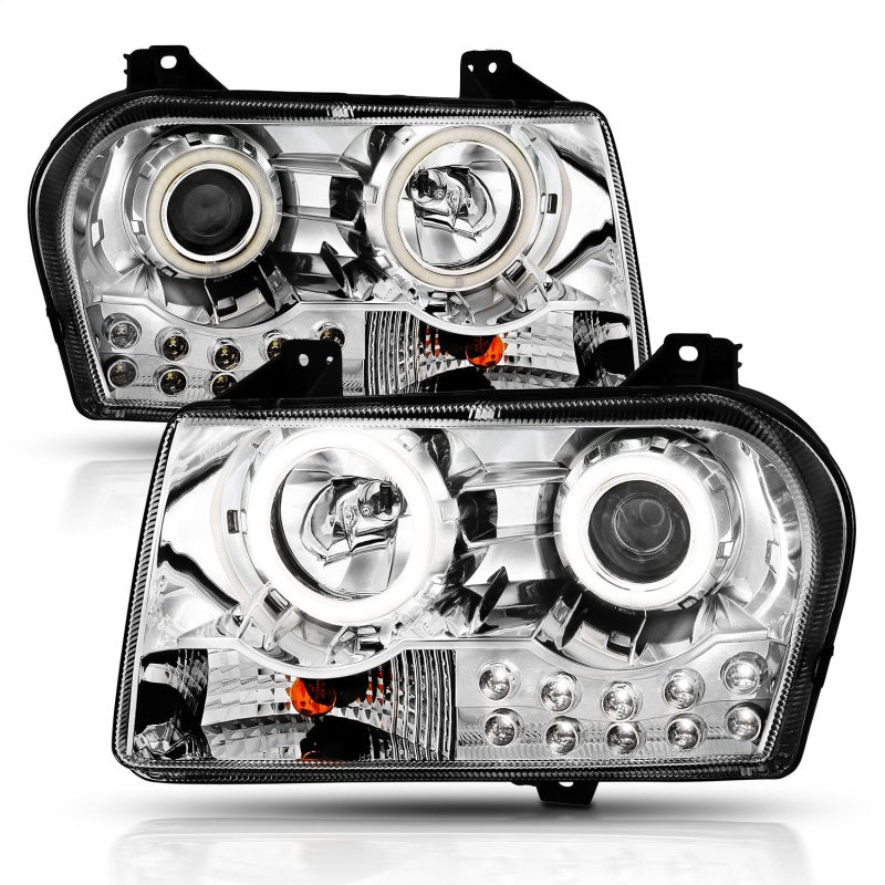 ANZO 2005-2010 Chrysler 300 Projector Headlights w/ Halo Chrome-SR1 Performance