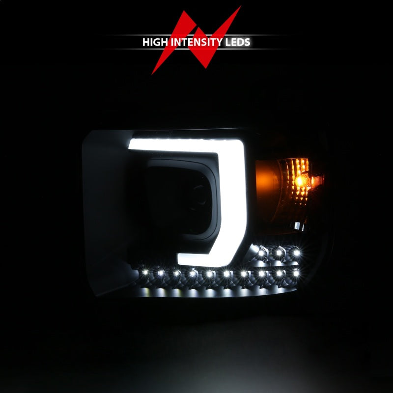 ANZO 2014-2015 Gmc Sierra 1500HD Projector Plank Style Headlight Black W/ Drl-SR1 Performance
