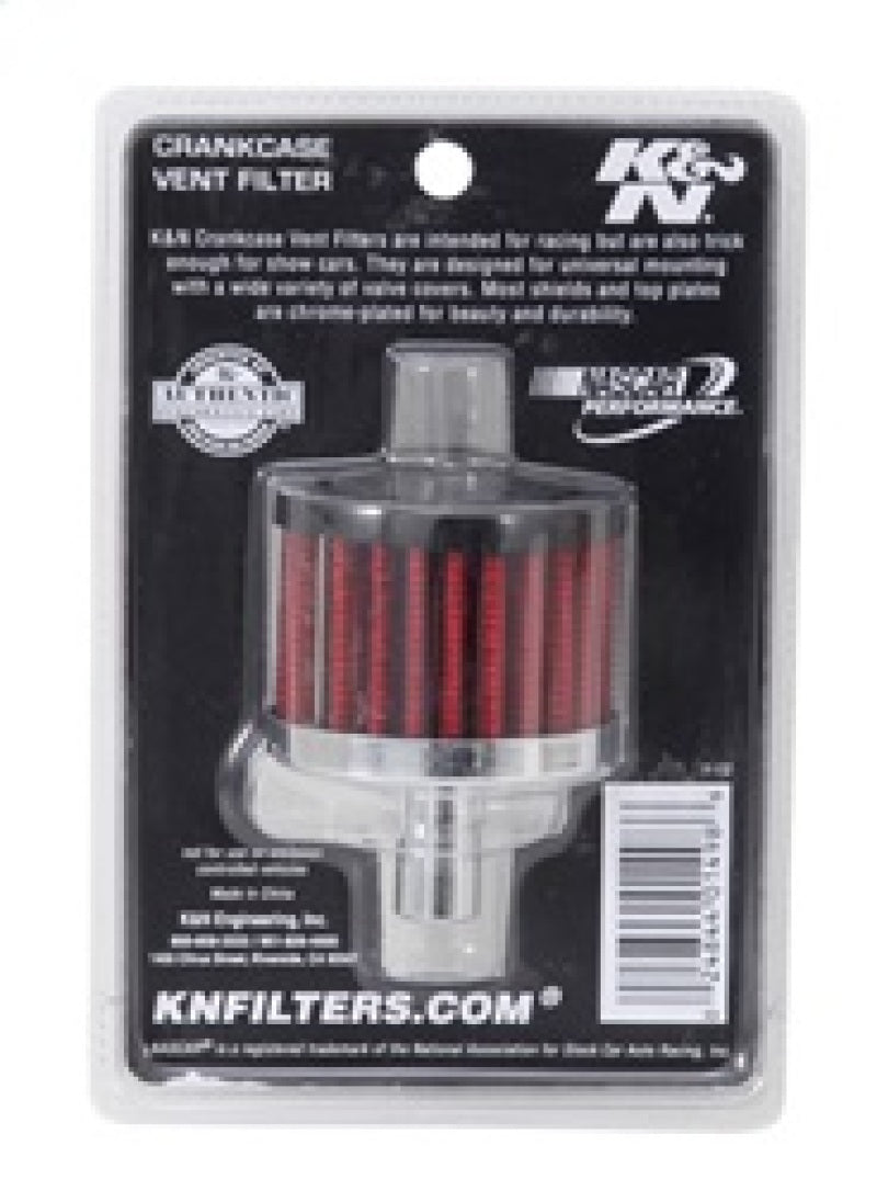 K&N Steel Base Crankcase Vent Filter .5in Vent OD x 2in OD x 1.5in Height-SR1 Performance