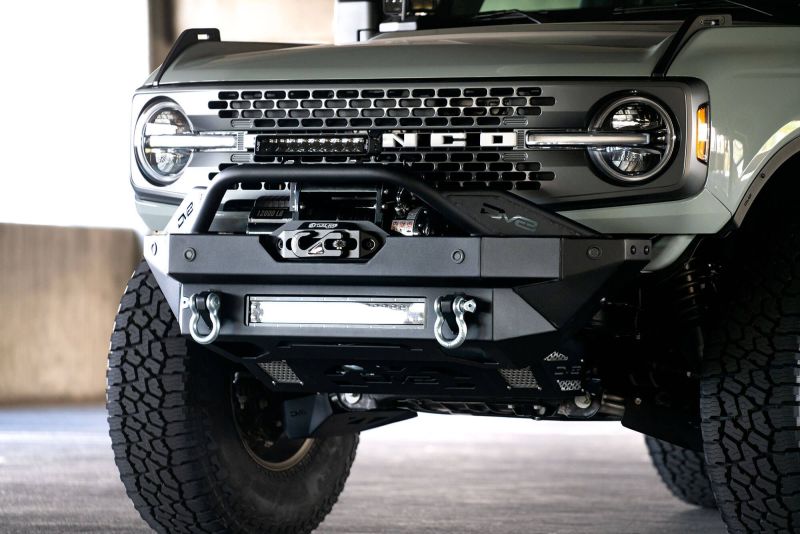 DV8 Offroad 2021+ Ford Bronco Modular Front Bumper with Winch and Auxiliary Light Mounts