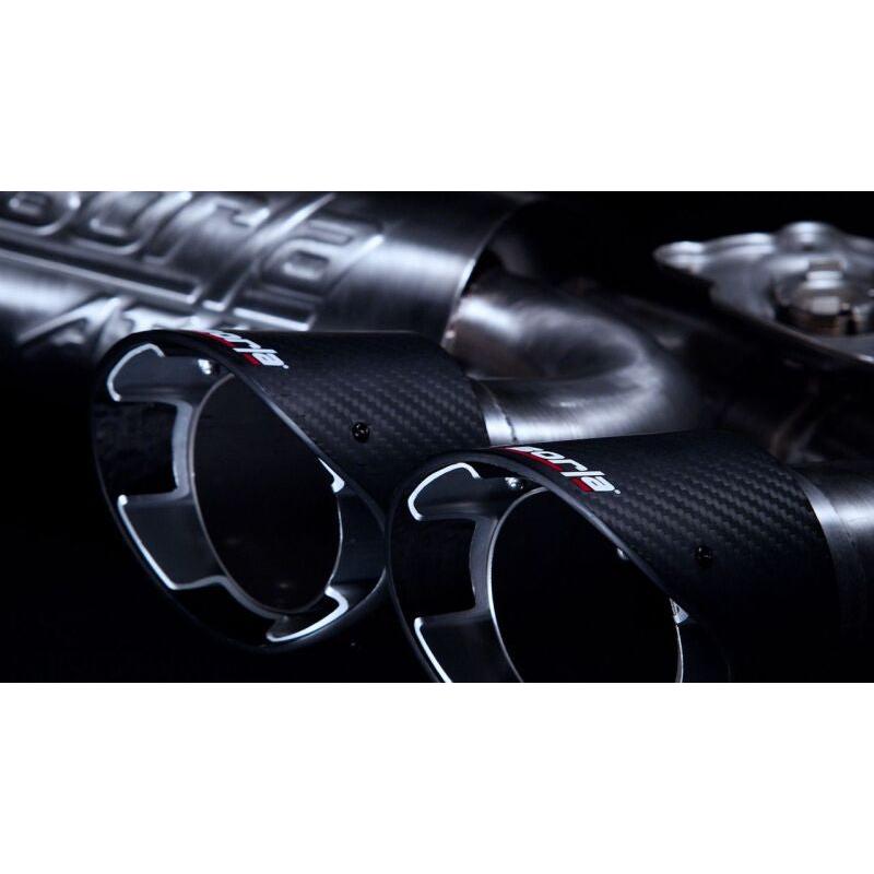 Borla 2020 Chevrolet Corvette C8 6.2L ATAK 3in Exhaust System Dual Round Angle Cut Carbon Fiber Tips-SR1 Performance