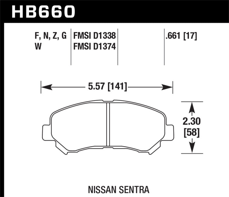 Hawk 09-10 Nissan Maxima / 08-10 Rogue / 07-09 Sentra SE-R / 10 Sentra SE-R M/T Performance Cerami-SR1 Performance