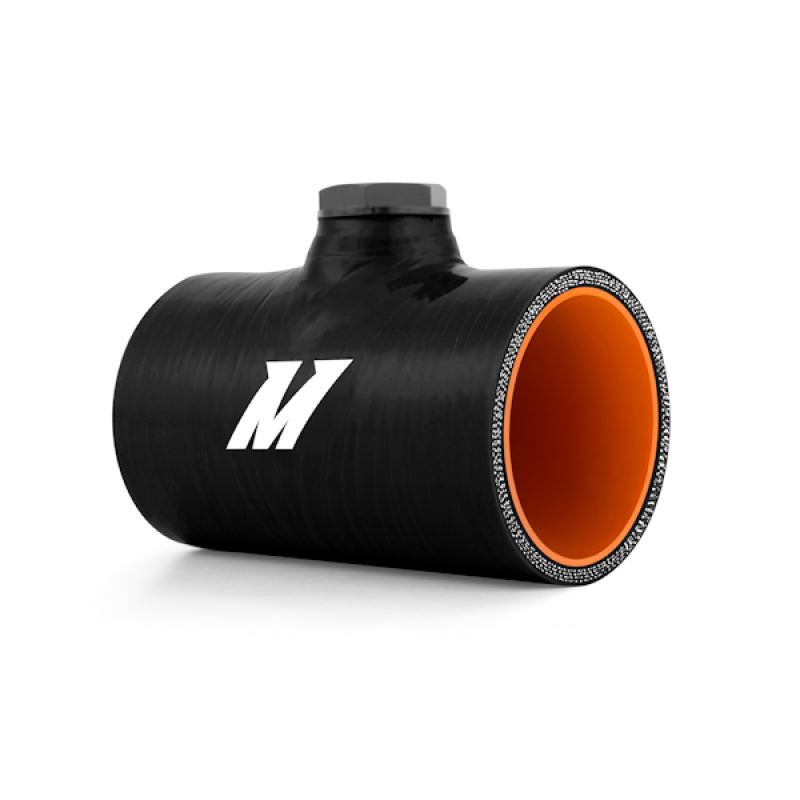 Mishimoto 2.5 Inch Black Silicone Coupler with 1/8 Inch NPT Bung for Automotive Performance