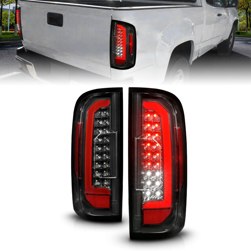 ANZO 15-21 GMC Canyon Full LED Taillights w/ Red Lightbar Black Housing/Clear Lens-SR1 Performance