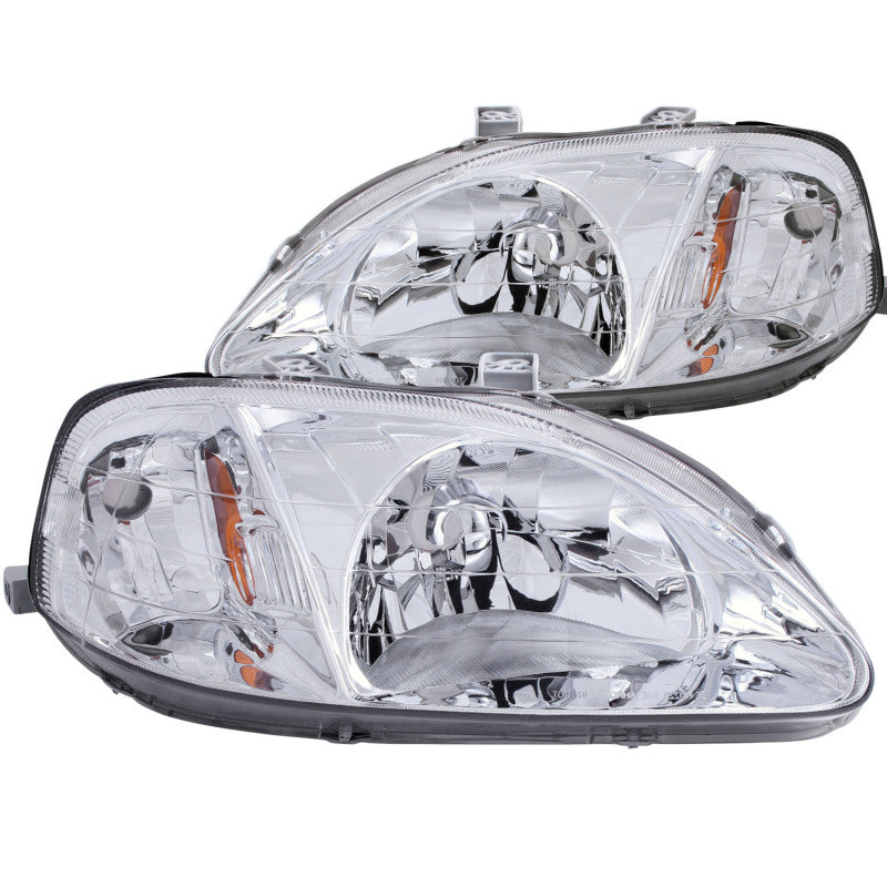 ANZO 1999-2000 Honda Civic Crystal Headlights Chrome-SR1 Performance