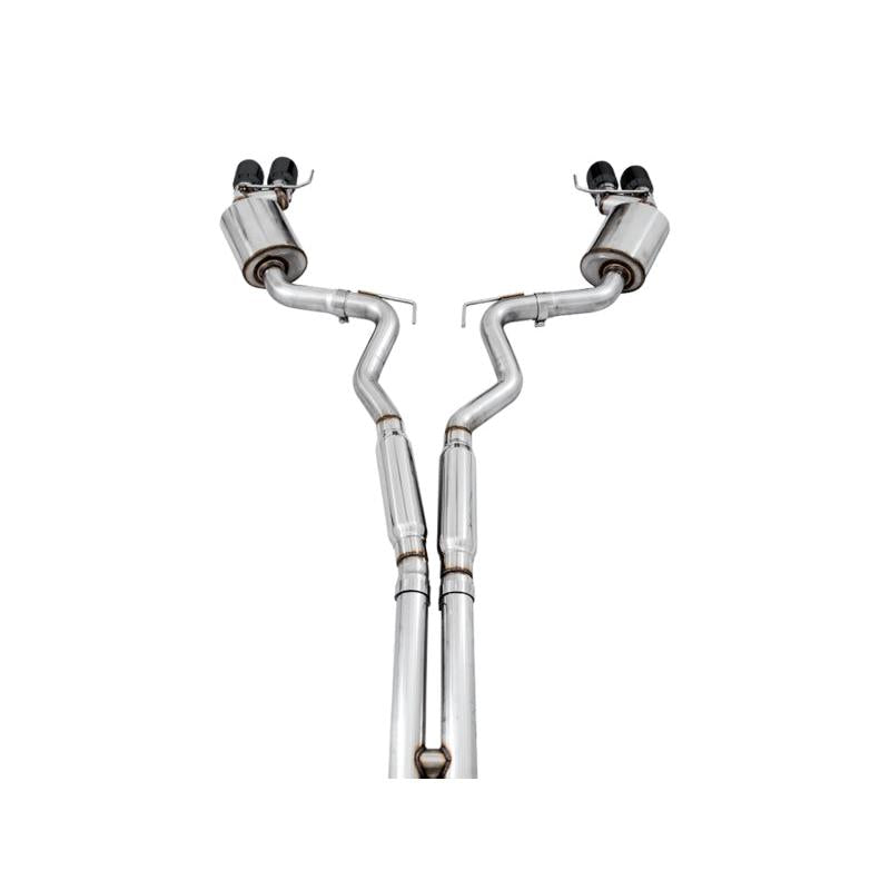 AWE Tuning 2018+ Ford Mustang GT (S550) Cat-back Exhaust - Touring Edition (Quad Diamond Black Tips)-SR1 Performance