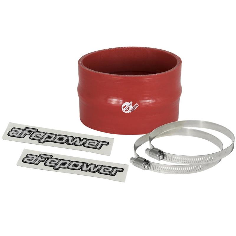aFe Magnum FORCE CAI Univ. Silicone Coupling Kit (3.5in. ID / 2.25in. L) Straight w/Hump - Red-SR1 Performance