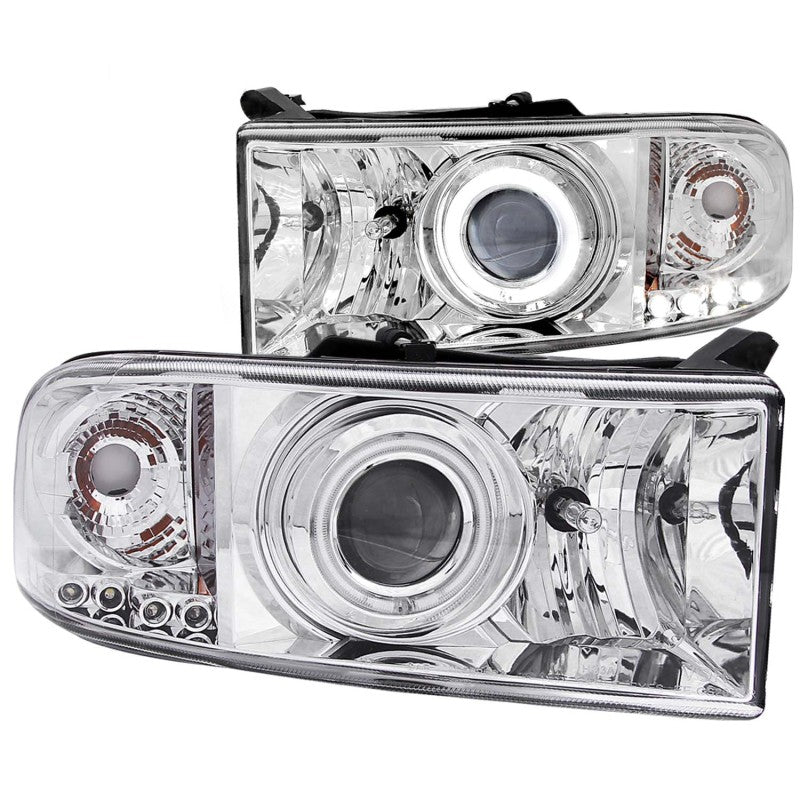 ANZO 1994-2001 Dodge Ram Projector Headlights w/ Halo Chrome-SR1 Performance