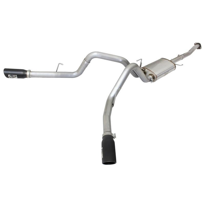 aFe MACHForce XP Exhaust 3in SS Dual Side Exit CB w/ Black Tips 2015 Ford F150 5.0L V8 CC/SB EC/LB-SR1 Performance