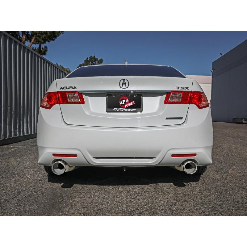 aFe 09-14 Acura TSX L4 2.4L Takeda 2-1/2in to 2-1/4in 304 SS Cat-Back Exhaust System w/Polished Tips-SR1 Performance
