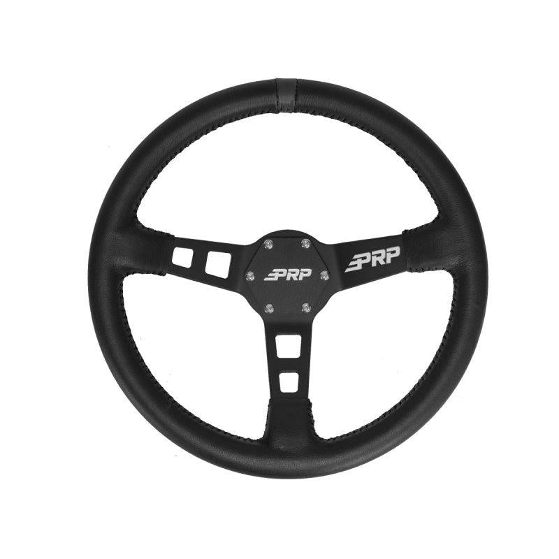 PRP Deep Dish Leather Steering Wheel- Black-SR1 Performance