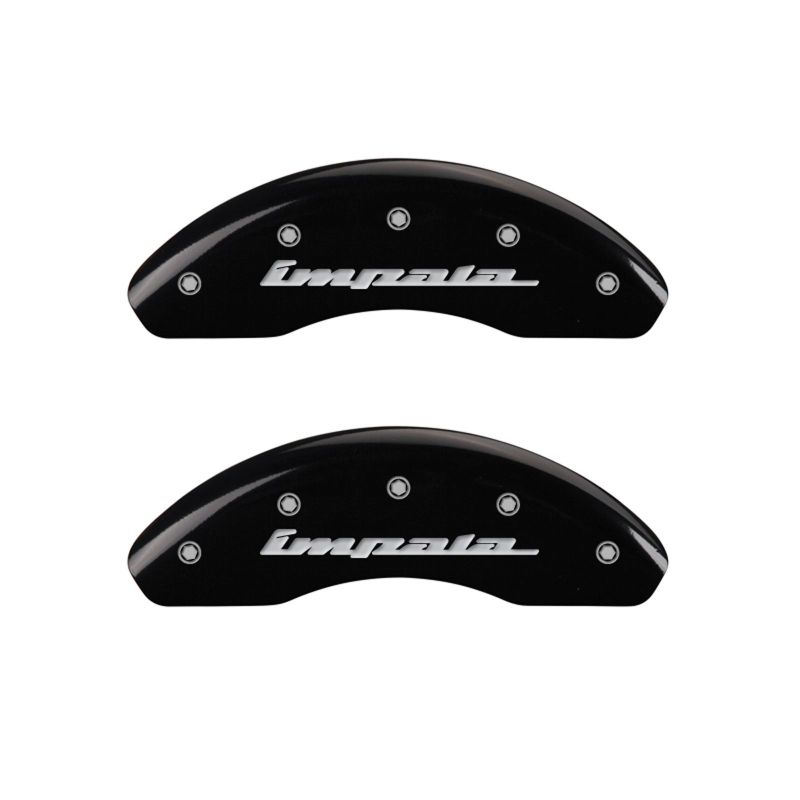 MGP 4 Caliper Covers Engraved Front & Rear Impala Black finish silver-SR1 Performance
