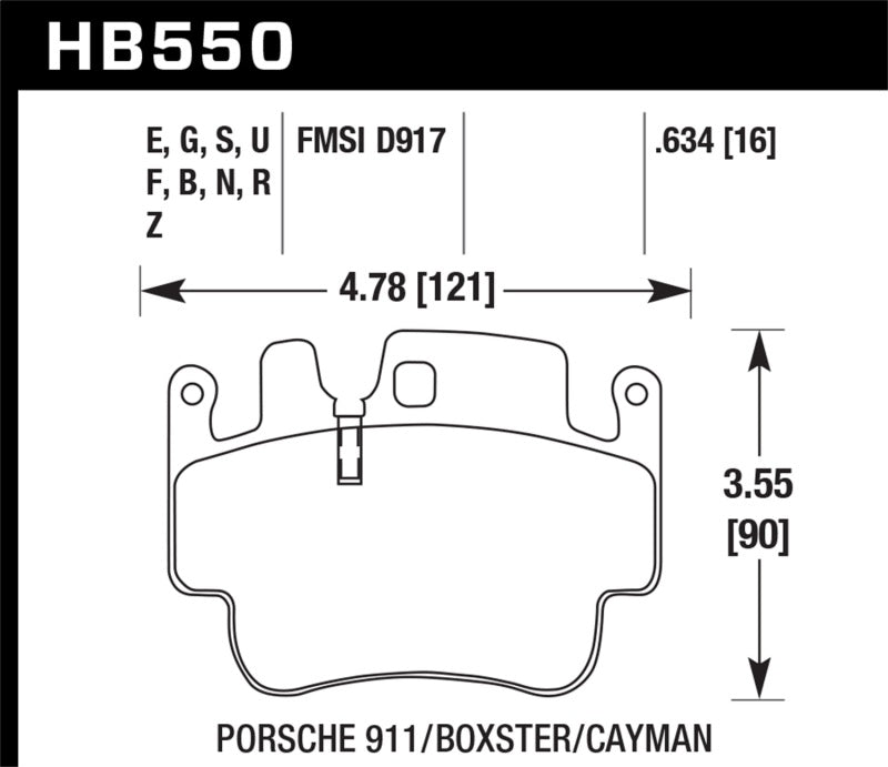 Hawk Porsche Front HP+ Brake Pads-SR1 Performance