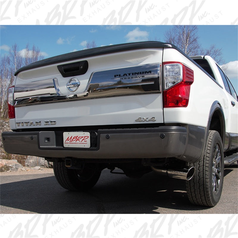 MBRP 16-19 Nissan Titan XD 5.0L 4in Filter Back Single Side Exit Alum Exhaust System-SR1 Performance
