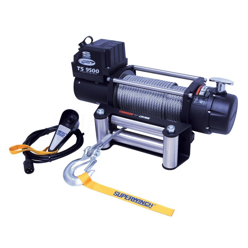 Superwinch 9500 LBS 12V DC 11/32in x 95ft Steel Rope Tiger Shark 9500 Winch-SR1 Performance