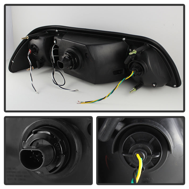 Spyder Ford Mustang 87-93 1PC LED (Replaceable LEDs)Crystal Headlights Black HD-YD-FM87-1PC-LED-BK-SR1 Performance