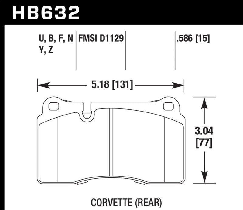 Hawk 06-10 VW Touareg Front /09-11 Corvette Z06/ZR-1 (w/Carbon Ceramic Brake Package and Iron rotors-SR1 Performance