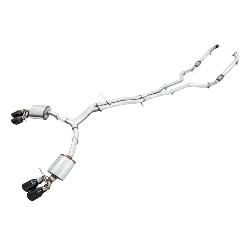 AWE Tuning Audi B9 S5 Sportback Touring Edition Exhaust - Non-Resonated (Black 102mm Tips)-SR1 Performance