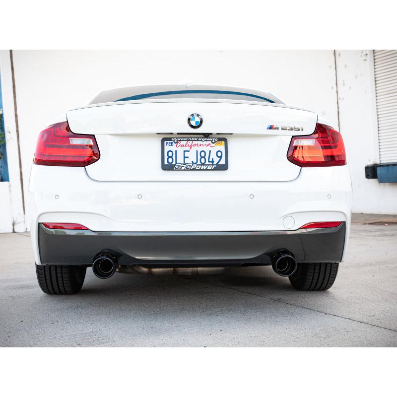 aFe MACH ForceXP 3IN to 2.5IN 304SS Cat-Back Exhaust System w/ Black Tips 14-16 BMW M235i (F22/23)-SR1 Performance