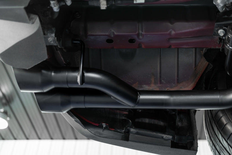 MBRP 18-20 Ford Mustang GT 2.5in Black Coated Non Active Dual Axle Back Exhaust - 4in Dual Wall Tips-SR1 Performance