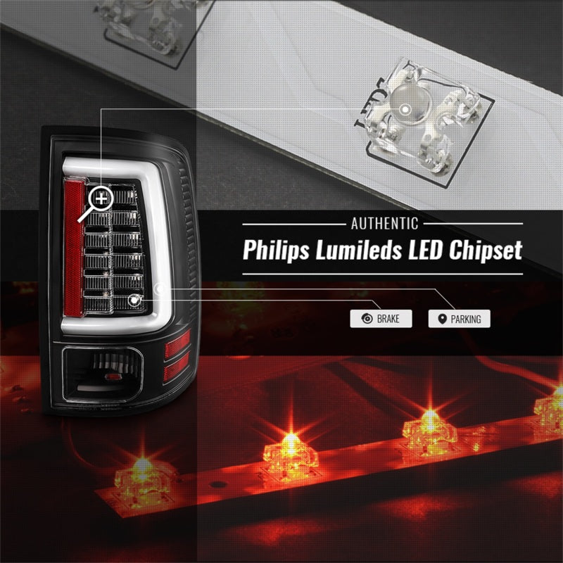 Spyder Dodge Ram 09-18 LED Tail Lights - All Black ALT-YD-DRAM09V2-LED-BKV2 (Incandescent Only)-SR1 Performance