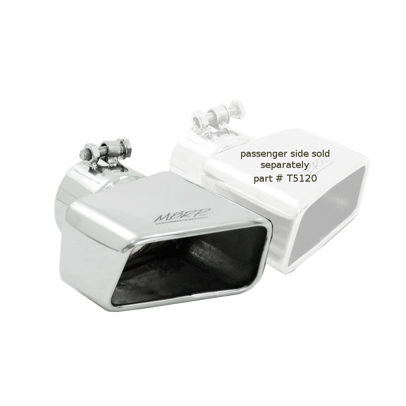 MBRP Universal Tip 4.50in x 2.75in ID Rectangle Angled Cut 3in OD Inlet 7.75in Lgth T304 Driver Side-SR1 Performance