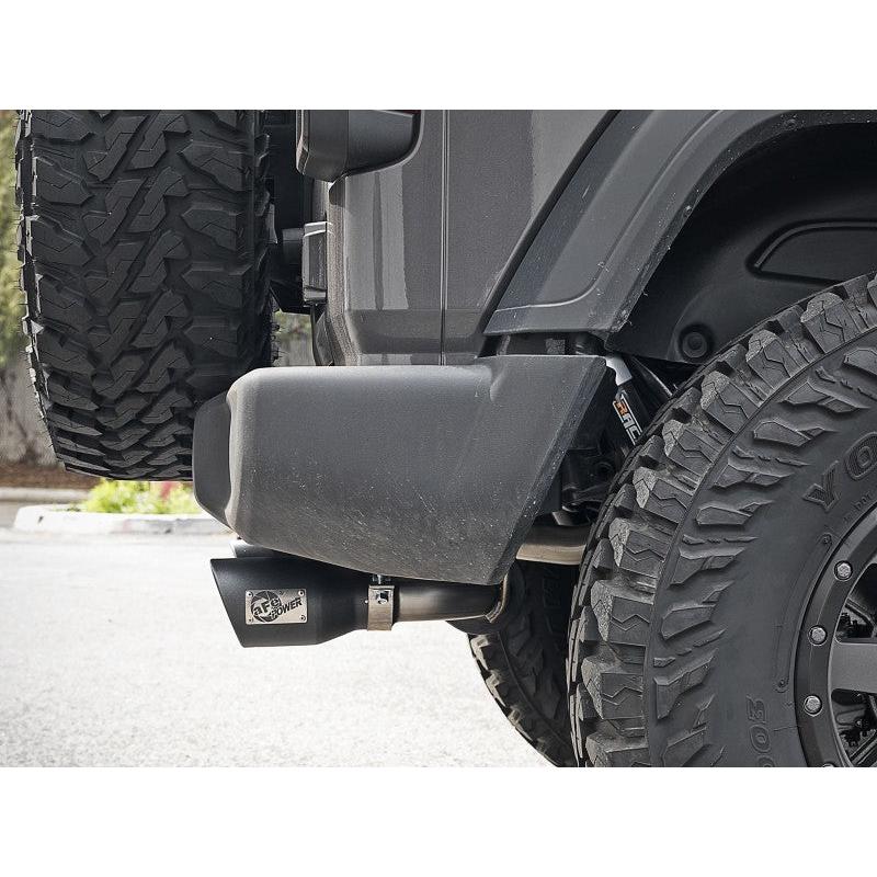 aFe Rebel Series 409 Stainless Steel Cat-Back Exhaust 18-21 Jeep Wrangler JL 2.0L (t) - Black Tip-SR1 Performance