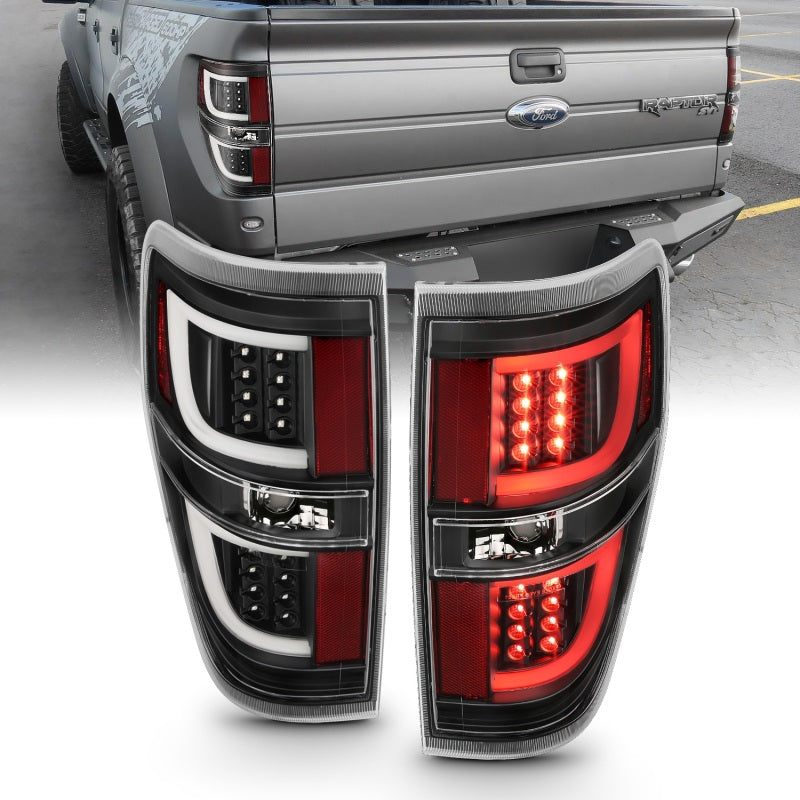 ANZO 2009-2013 Ford F-150 LED Taillights Black-SR1 Performance